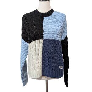 Ragged Priest Jeans Womens Sz XS Patchwork Knit Matrix Pullover Sweater Top Flaw